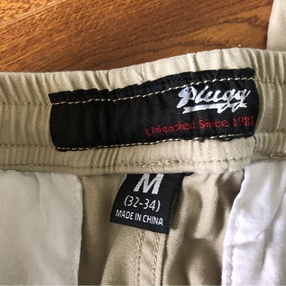 Plugg tan cotton pull on pants in size M (32-34)